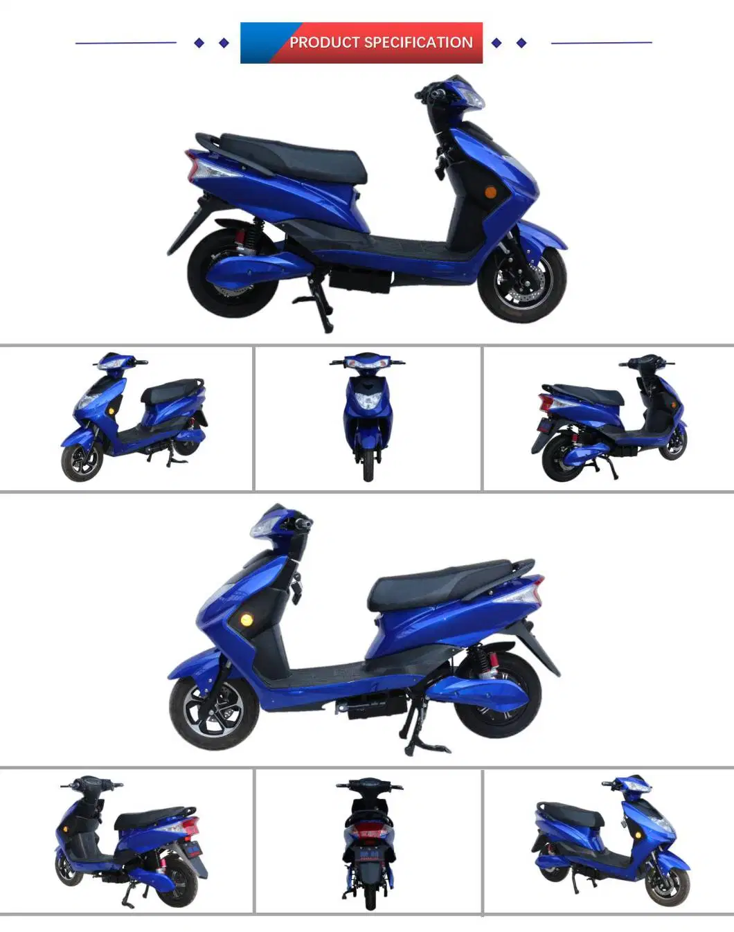 Market Hot Two Wheel 800W 72V 32ah Electric Scooter/Motorcycle From China